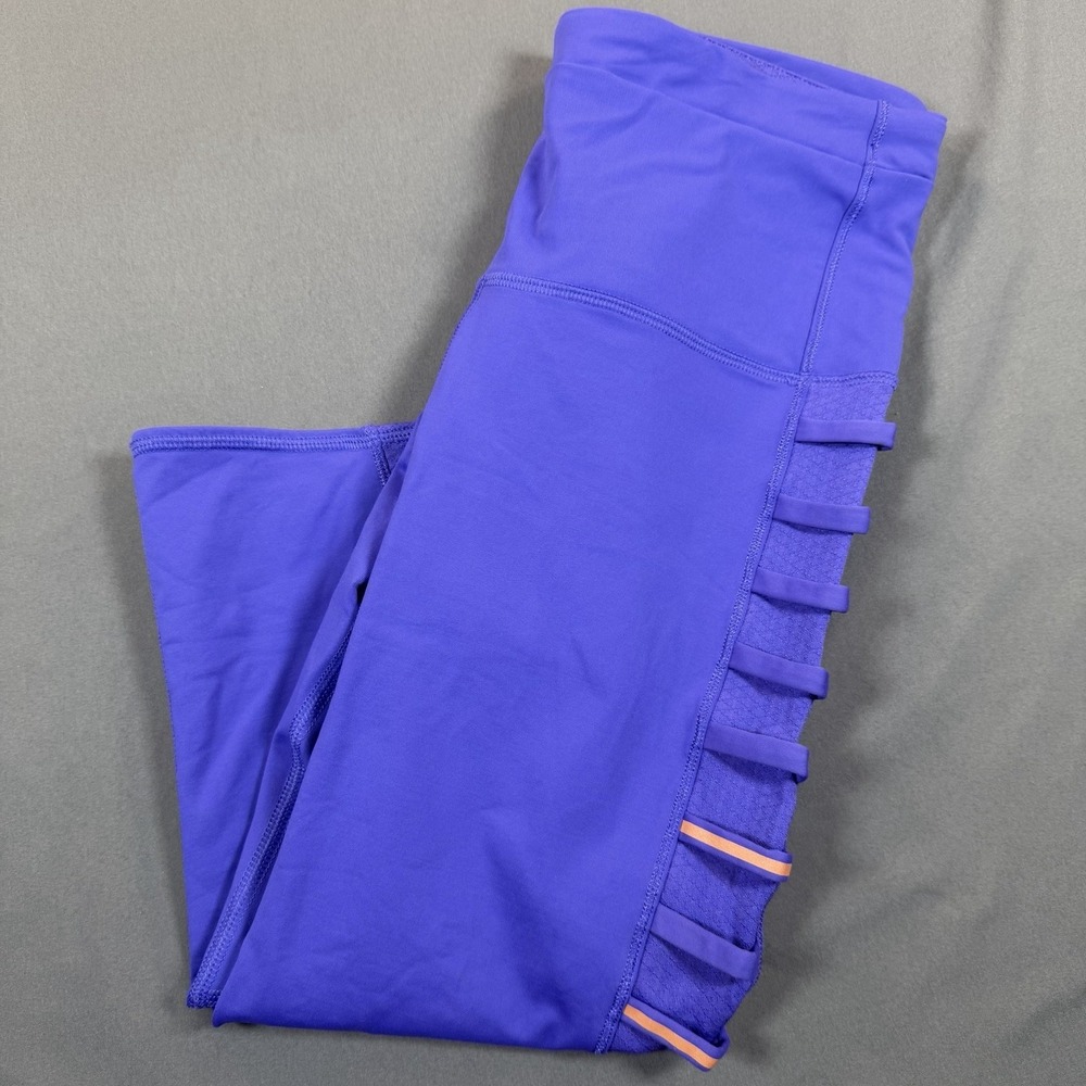 Lululemon Leggings Women 8 Breezy Crop Iris Flower Activewear Athleisure Workout